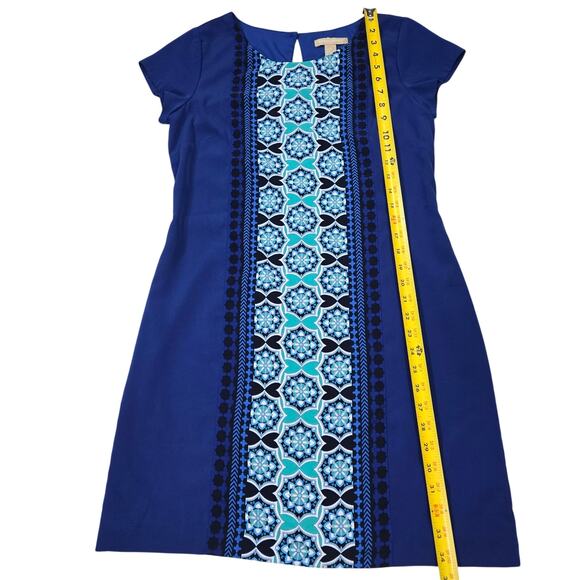 Banana Republic Wom Sz 6 Blue Short Sleeve Dress Office Professional Spring EUC - Picture 3 of 12